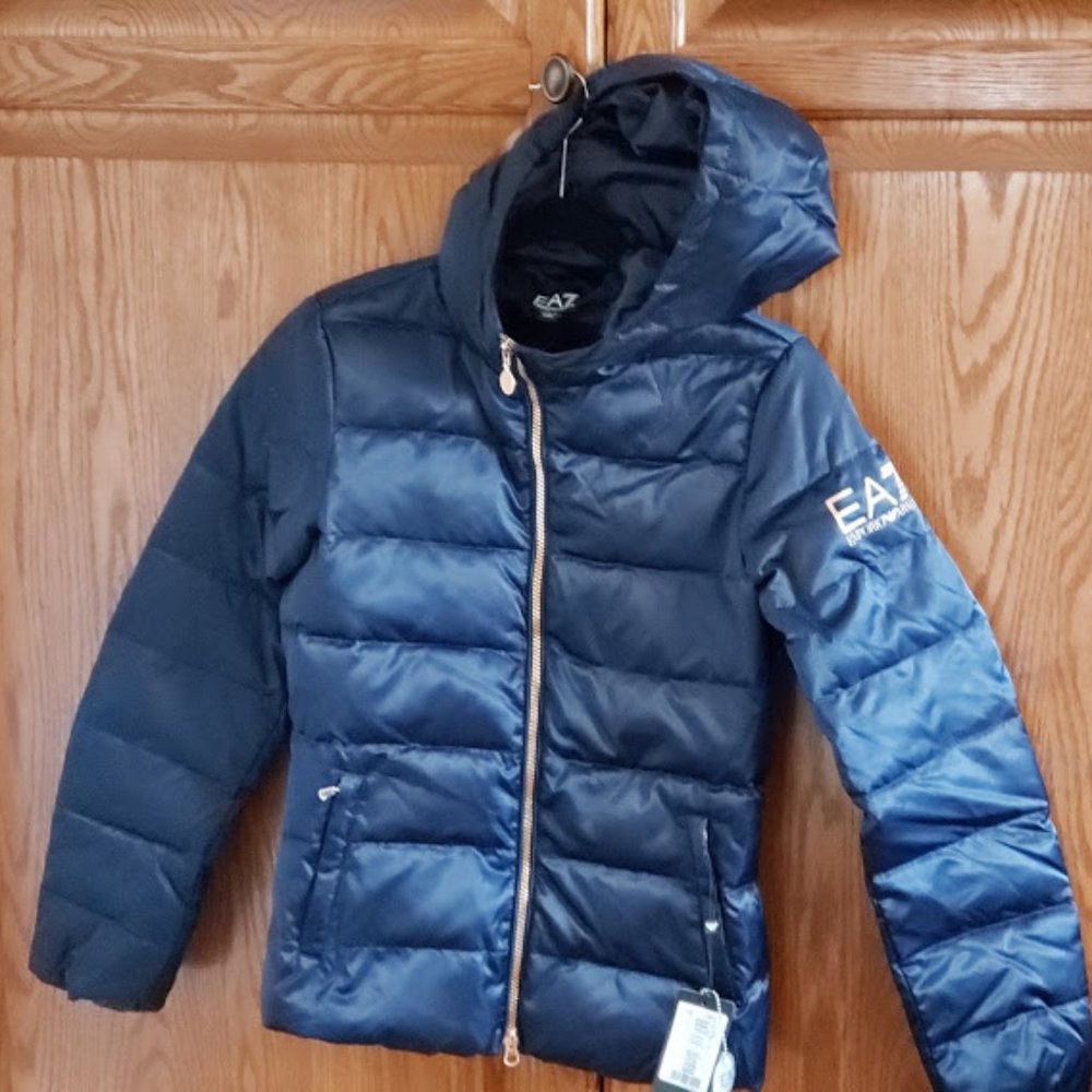 Emporio Armani Hooded Jacket in coated fabric, XS